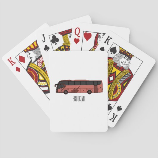 Bus cartoon illustratie pokerkaarten (Achterkant)