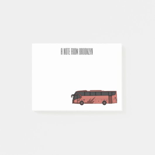 Bus cartoon illustratie post-it® notes (Voorkant)