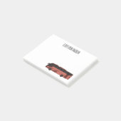 Bus cartoon illustratie post-it® notes (Schuin)