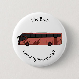 Bus cartoon illustratie ronde button 5,7 cm
