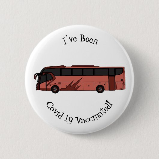 Bus cartoon illustratie ronde button 5,7 cm (Voorkant)
