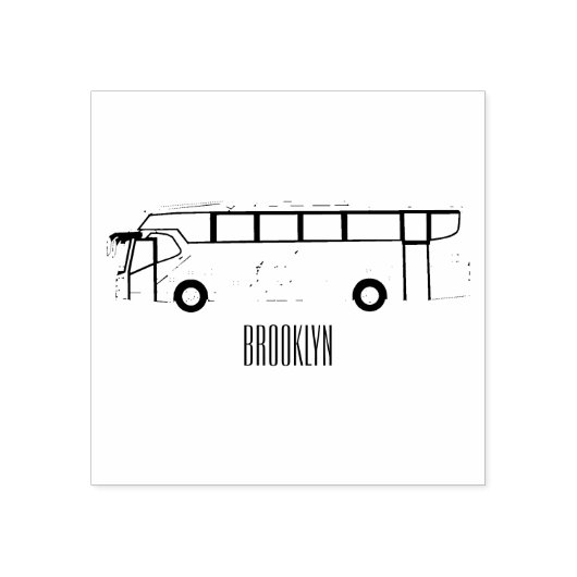 Bus cartoon illustratie rubberstempel (Afrduk)