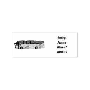 Bus cartoon illustratie rubberstempel