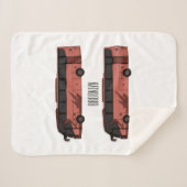 Bus cartoon illustratie sherpa deken (Voorkant (horizontaal))