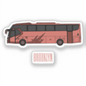 Bus cartoon illustratie sticker (Voorkant)