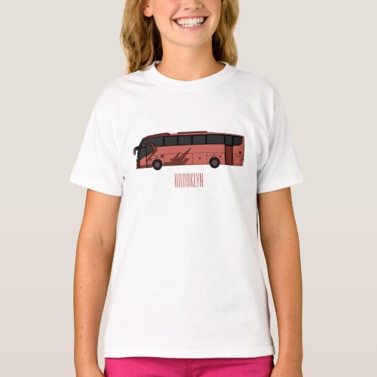 Bus cartoon illustratie t-shirt (Voorkant)