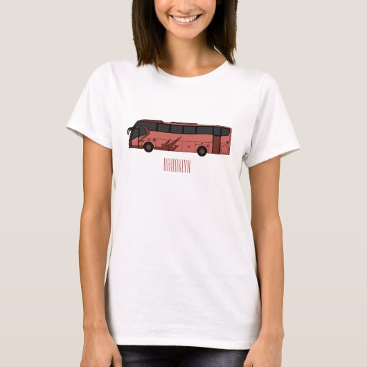 Bus cartoon illustratie t-shirt (Voorkant)