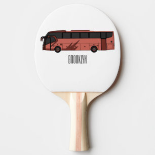 Bus cartoon illustratie tafeltennisbatje