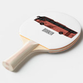 Bus cartoon illustratie tafeltennisbatje (Voorkant Gekanteld)