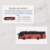 Bus cartoon illustratie visitekaartje (Voorkant / Achterkant)