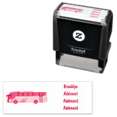 Bus cartoon illustratie  zelfinktende stempel (In situ)