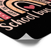 Bus Driver 100e dag van school Bus Driver Rainbow Poster (Hoek)