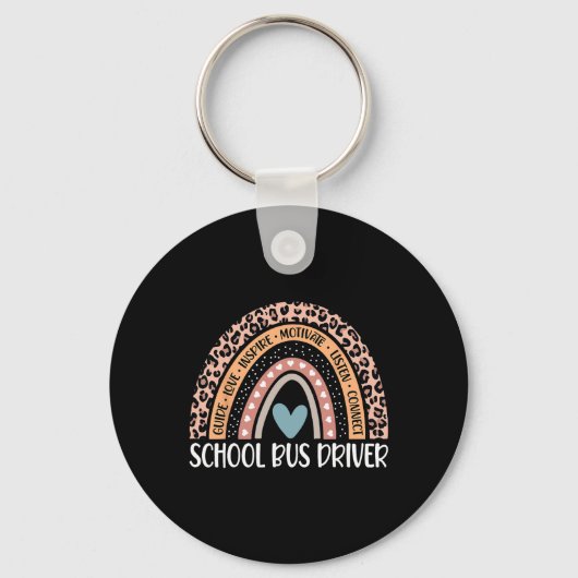 Bus Driver 100e dag van school Bus Driver Rainbow Sleutelhanger (Voorkant)