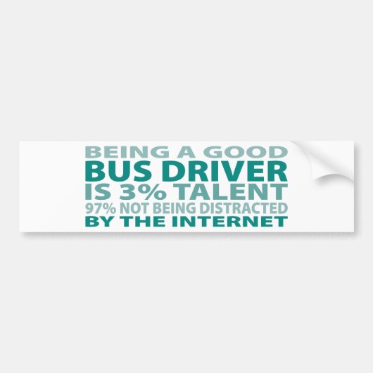 Bus Driver 3% Talent Bumpersticker (Voorkant)