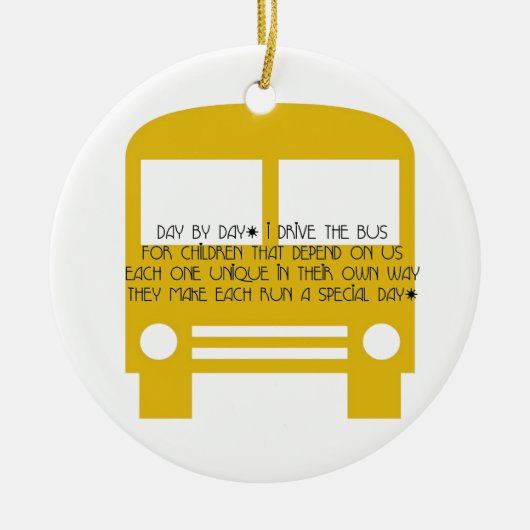 Bus Driver Day door Dag Yellow Bus Keramisch Ornament (Voorkant)