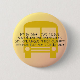 Bus Driver Day door Dag Yellow Bus Ronde Button 5,7 Cm