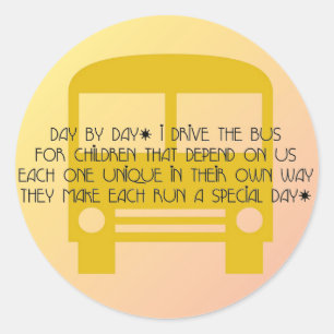 Bus Driver Day door Dag Yellow Bus Ronde Sticker