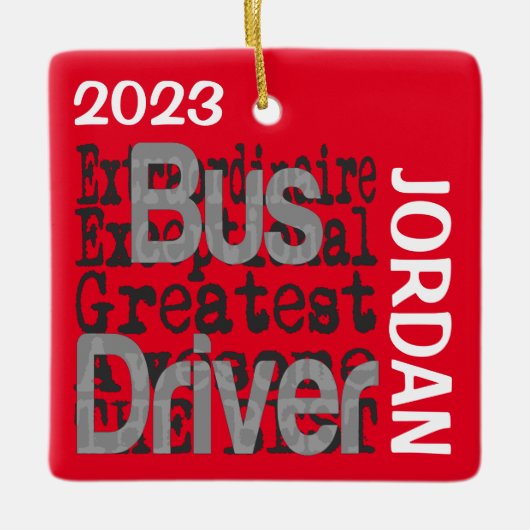 bus driver extraordinaire CUSTOM Keramisch Ornament (Voorkant)