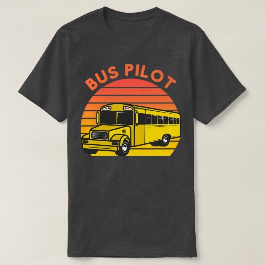 Bus Driver Gift School Bus Drift Pilot Retro Vin T-shirt (Design voorkant)