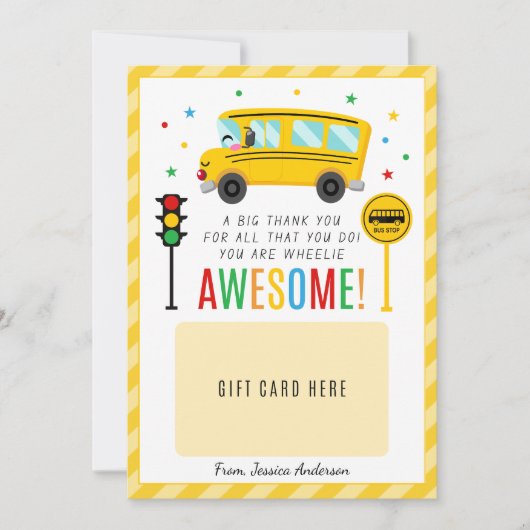 Bus Driver Gift Waardering Dank u Kaarthouder Kaart (Voorkant)