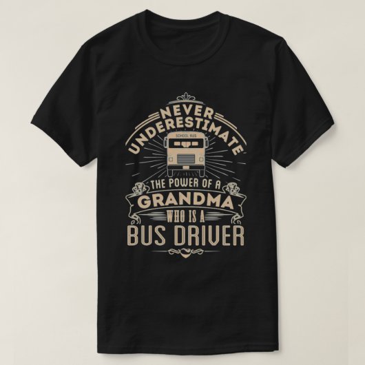 BUS DRIVER GRANDMA T-SHIRT (Design voorkant)
