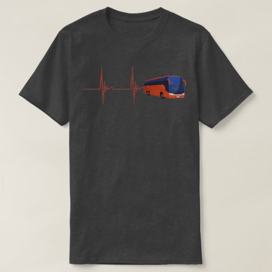 Bus Driver Heartbeat EKG Pulse Bus Driving Lover 2 T-shirt (Design voorkant)