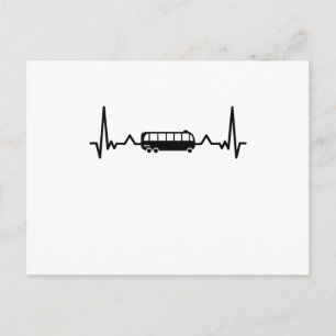 Bus Driver Heartbeat Schoolbus Gifts Briefkaart