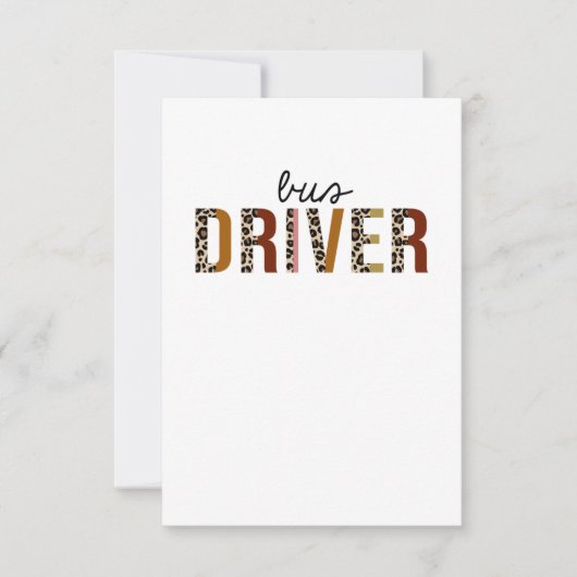 Bus Driver Leopard Print Funny Bedankkaart (Voorkant)