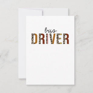 Bus Driver Leopard Print Funny Bedankkaart