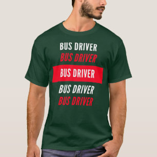 Bus Driver Red en White Design T-shirt