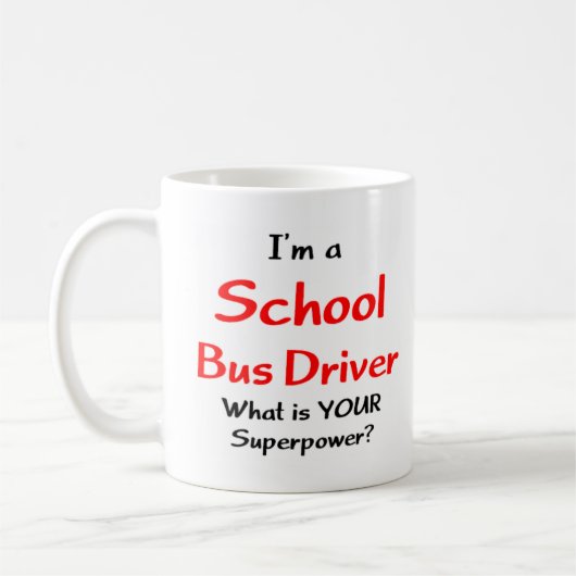 bus driver, school koffiemok (Links)