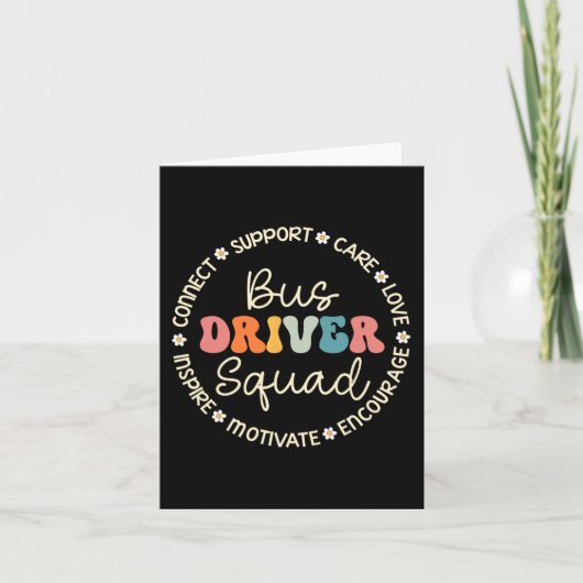 Bus Driver Squad Waardering Week Terug naar School Kaart (Voorkant)