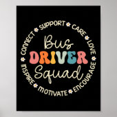 Bus Driver Squad Waardering Week Terug naar School Poster (Voorkant)