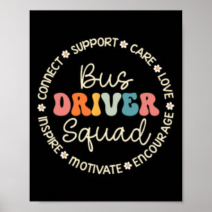 Bus Driver Squad Waardering Week Terug naar School Poster