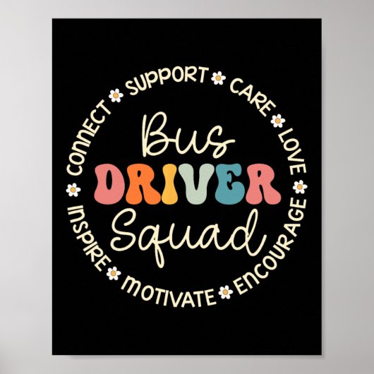 Bus Driver Squad Waardering Week Terug naar School Poster (Voorkant)
