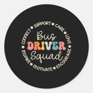 Bus Driver Squad Waardering Week Terug naar School Ronde Sticker