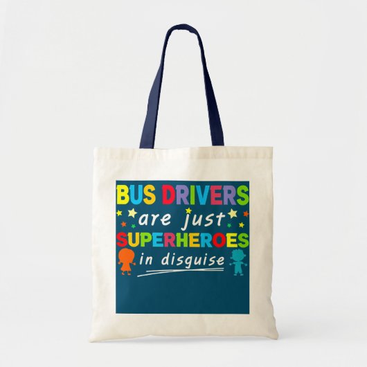Bus Driver Teacher is gewoon superhelden in Tote Bag (Voorkant)