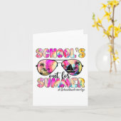 Bus Driver Uit Voor Zomer Tie Dye Sungles Kaart (Gele Bloem)