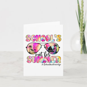 Bus Driver Uit Voor Zomer Tie Dye Sungles Kaart