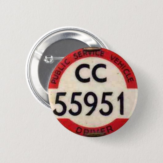 BUS DRIVER UK BADGE RETRO RONDE BUTTON 5,7 CM (Voorkant /achterkant)