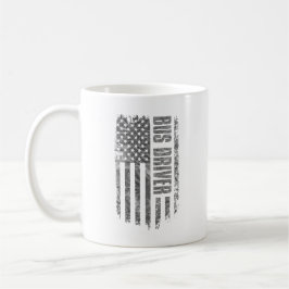 Bus Driver USA Flag Distressed design Koffiemok