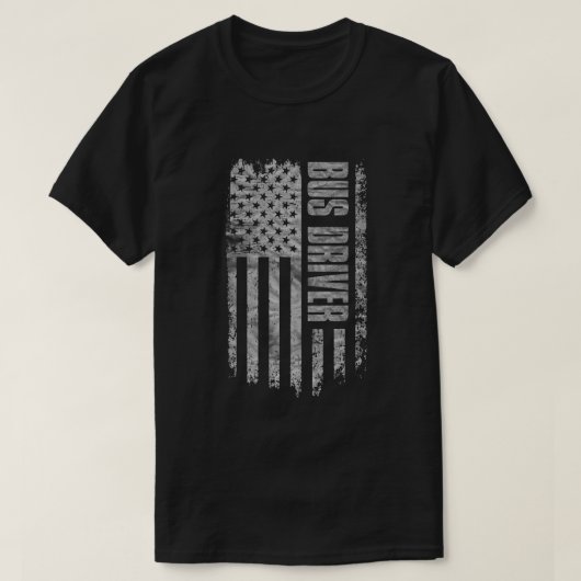 Bus Driver USA Flag Distressed design T-shirt (Design voorkant)