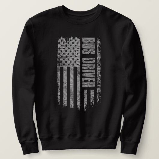 Bus Driver USA Flag Distressed design Trui (Design voorkant)