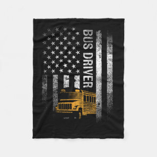 Bus Driver VS Amerikaanse vlag Grappige Bus Driver Fleece Deken