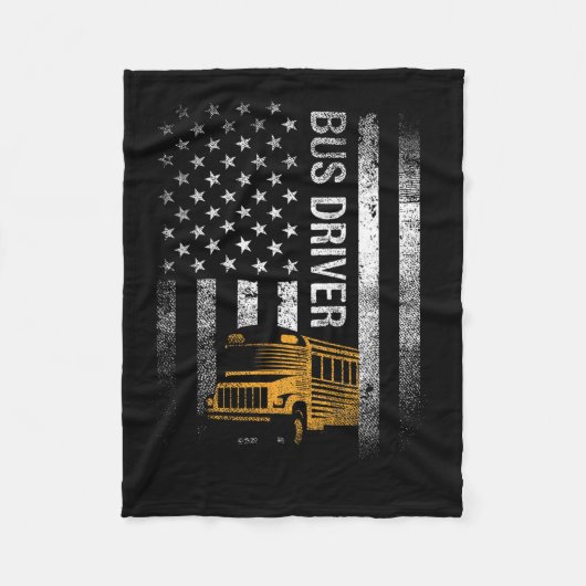 Bus Driver VS Amerikaanse vlag Grappige Bus Driver Fleece Deken (Voorkant)