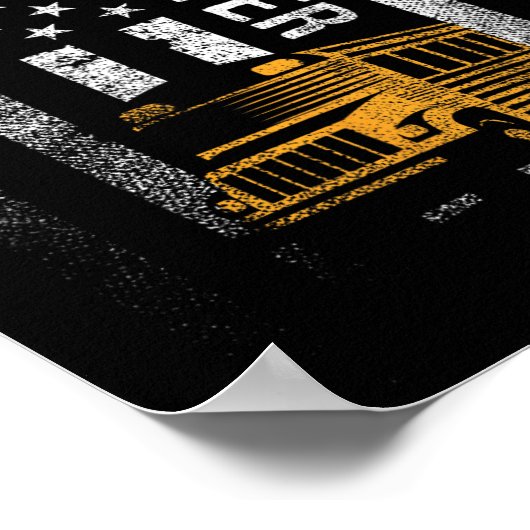 Bus Driver VS Amerikaanse vlag Grappige Bus Driver Poster (Hoek)