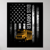 Bus Driver VS Amerikaanse vlag Grappige Bus Driver Poster (Voorkant)
