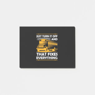 Bus-driver zet hem uit post-it® notes