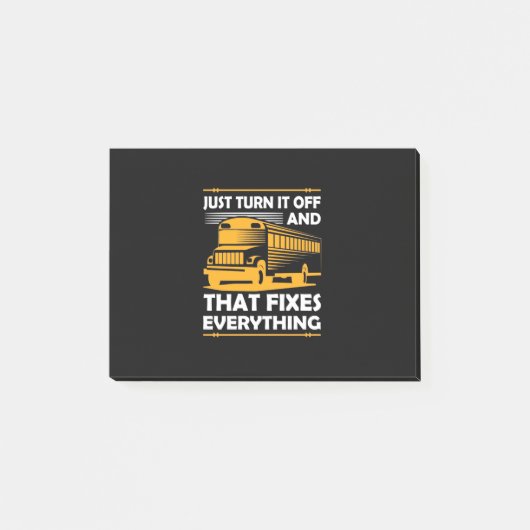 Bus-driver zet hem uit post-it® notes (Voorkant)