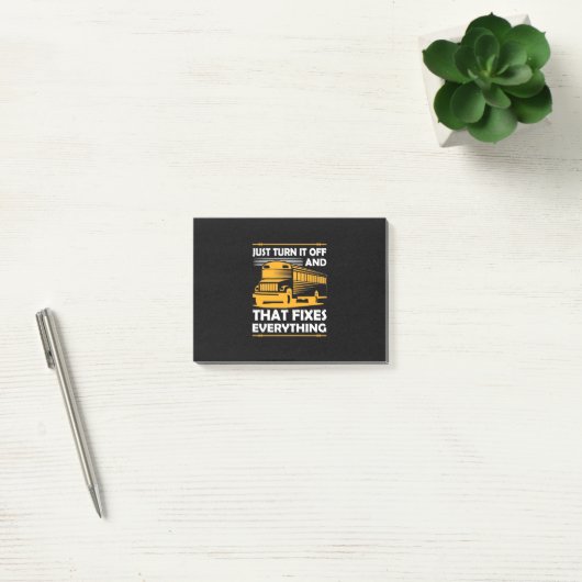 Bus-driver zet hem uit post-it® notes (Kantoor)